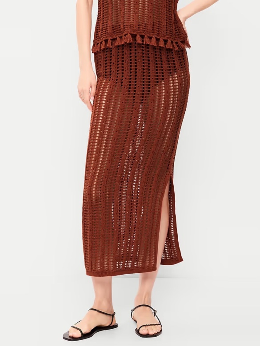 Old Navy Crochet Midi Skirt with Side Slit